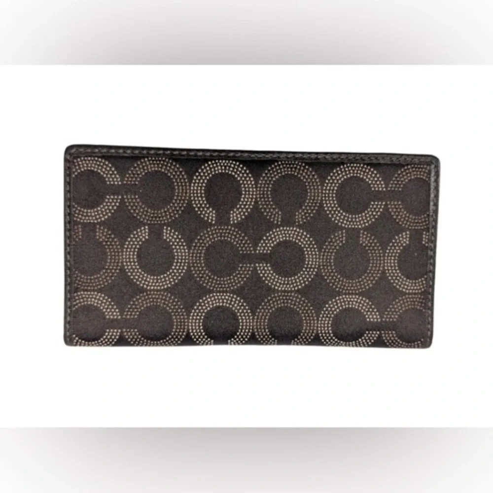 Coach lilac and black and silver Leather Card Holder